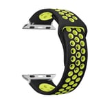 Sport loop rem För apple watch band Ultra 2 49mm 44mm 40mm 41mm 45mm 42mm 38mm Silikonarmband iwatch series 9-8-7 6 5 4 SE 01 black yellow 38 40 41 mm M-L