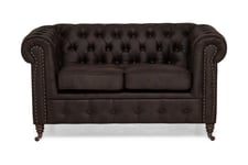 Chesterfield Deluxe 2-seters Sofa - Mørkebrun Skinnsofaer Brun Manor House