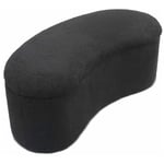 Banquette & Coffre Bouclette Courbe 120cm Noir