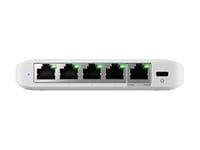 Ubiquiti Unifi Switch Flex Mini 2.5G - Switch - L2+ - Administrerad - 4 X 2.5Gbase-T + 1 X 2.5Gbase-T (Poe) - Skrivbordsmodell - Poe