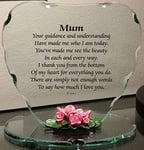 Plaque en Verre en Forme de cœur avec Dictons - Cadeau Unique pour Une Personne chère - Idée Cadeau pour Maman - Fête des mères - Noël - Anniversaire