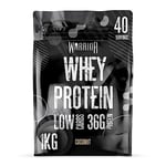 Warrior Whey Protein Powder – Up to 36g* of Protein Per Shake – Low Sugar, and Low Carbs – GMP Certified (Coconut, 1kg)