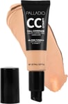 Palladio Full-Coverage Color Correction CC Cream, Oil-Free with Peptides & Vitam