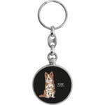 Toff London Brown White Border Collie Dog Keyring TLK-70-VAR