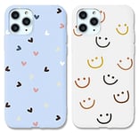 ZhuoFan 2 pièces Coque pour iPhone 12 Pro / 12 Blanco Púrpura Silicone Motif Étui en TPU Antichoc Souple Ultra Fine Housse de Protection Case Cover Coques pour iPhone 12/12 Pro 6,1", Cute 5