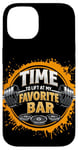 Coque pour iPhone 14 Workout Humor: Time To Lift At My Favorite Bar