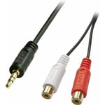 LINDY 35678 Lindy Jack / Cinch-RCA audio Adaptateur [1x Jack mâle 3.5 mm - 2x Cinch-RCA femelle] noir