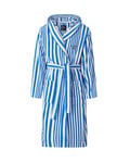 Lexington Blue/White Monroe Cotton Velour Hoodie Robe XS