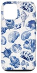 iPhone 14 Pro Blue ink Seashell Starfish Ocean Beach Sea Case