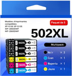 502 XL Cartouche Compatible pour Epson 502XL Cartouche d'encre pour Epson Workforce WF-2860 WF-2865 WF-2880 WF-2885 XP-5100 XP-5105 XP-5155 XP-5150,6pack(Q309)