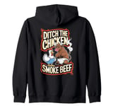 Barbeque Chicken BBQ Smoke Beef Funny Smoker Zip Hoodie