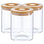 Scandi Storage Jar with Wooden Lid 750ml Pack of 3