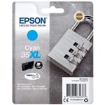 Epson 35XL Cyan Padlock High Yield Genuine Ink, Claria Photo HD Ink Cartridge Cy