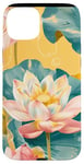 Coque pour iPhone 15 Plus Jaune Pop Art Imprimé Animal Fleur Lotus Éléments Célestes