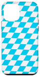 Coque pour iPhone 12 mini Bleu et blanc - Motif losanges - Motif à carreaux bavarois