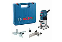 Bosch Professional affleureuse GKF 600 (avec clé plate, butée longitudinale, guide de coupe, pinces de serrage 6+8 mm, dans coffret de transport)