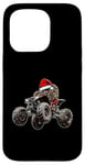 Coque pour iPhone 15 Pro Atv Quad Chapeau de Noël 4 roues