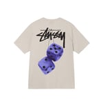 Unisex 2024 Stussy Fuzzy Dice T-shirt Andningsbar T-shirt Toppar Beige Beige L