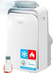 MIDEA Climatiseur Mobile Silencieux 12000 BTU avec Évacuation - Chauffage et Climatisation Portable Prêt à Poser 3500W - Clim Réversible Split - Kit de Fenêtre, Télécommande, et pompe a chaleur