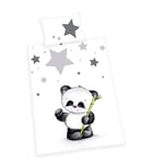 Herding BABY BEST Parure de Lit pour Enfants, Réversible Panda Jana, Housse de Couette 100 x 135 cm, Taie d'Oreiller 40 x 60 cm, Coton/Renforcé