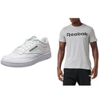 Reebok CLUB C 85INT-WHITE/GREEN + Linear Logo TeeMedium Grey Heather