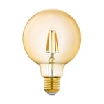 Eglo Connect.z Smart Home E27 LED Filament Light Bulb, G95, ZigBee, app and Voice Control, dimmable, Warm White, 500 Lumen, 5.5 watt, Vintage Lightbulb Amber