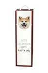 Akita, Akita Inu - en geometrisk låda med ett foto och en inskription för Art-Dog-vin