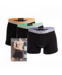 Emporio Armani Mens 3 Pack of Boxers in Black Cotton - Size Small