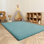 Paco Home Tapis Chambre Enfant Bebe Fille Garcon Moelleux Antidérapant Moderne, Dimension:80 cm Rond, Couleur:Bleu