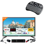 Pack ANTARION TV LED 24" 60cm Téléviseur HD Connecté 12V + Clavier Ergonomique
