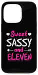 Coque pour iPhone 13 Pro Joyeux 11e anniversaire Sweet Sassy et Eleven Girls 11 ans