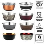 Dog Bowl Stainless Steel Small Medium Large Puppy Animal Feeding Food Water Dish