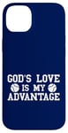 Coque pour iPhone 14 Plus God's Love is My Advantage Christian Tennis Jesus Christ