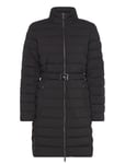 Lauren Ralph Lauren Belted Quilted Mockneck Coat Svart