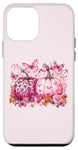 Coque pour iPhone 12 mini Pink Pumpkin Halloween Fall Flowers Butterfly Girl