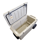 Cool Box 75L with Wheels & Drainage Perfect for Fishing, Camping - Tasty Trotter