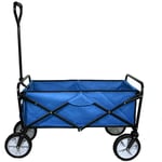 Chariot de Jardin à 4 Roues Bleu Pliable Brouette Utilité Chariot de Transport Jardin - 98 x 53 x 116 cm - Capacité 70 kg - Imperméable [Paire de