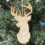 Christmas Tree Geometric Stag Bauble Tree Ornament Animal Xmas Decoration