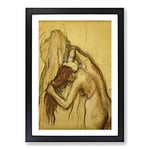 Big Box Art Study of A Nude Woman Vol.4 by Edgar Degas Framed Wall Art Picture Print Ready to Hang, Black A2 (62 x 45 cm)