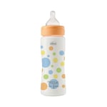 Chicco Biberon Perfect Easy Fast Flow, avec tétine Physio en silicone souple et finition Soft Sense, anti-colique, réduit la régurgitation et l'irritabilité, biberon en plastique de 330 ml, 4m+