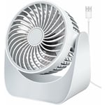 Ventilateur usb Silencieux, Mini Ventilateur Bureau 3 Vitesses, 360° Rotation Petit Ventilateur de Table Portable Performant pour Chambre Voiture