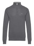 Cotton Pique Half Zip Grey GANT