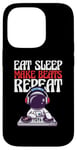 Coque pour iPhone 14 Pro Producteur de musique Beatmaker Eat Sleep Make Beats Repeat