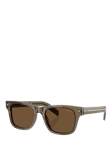 Prada PR A17S Men's Rectangular Sunglasses, Transparent Terra