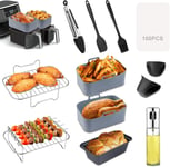 Air Fryer Accessories, 12Pcs Dual Air Fryer Accessories for Ninja AF300UK Af400U