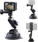 Eyeon Support A Ventouse En Aluminium Robuste Pour Pare-Brise Et Tableau De Bord De Voiture + Support De Telephone Pour Gopro Max Hero 10 9 Insta360 Dji Osmo Action Slr Sans Miroir