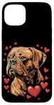 Coque pour iPhone 15 Plus Saint-Valentin Dogue de Bordeaux