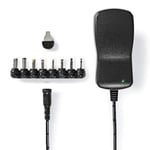 Universal nätadapter | 18 W | 3 - 12 V DC | 1.10 m | 1.5 A | 8 plug(s) | Svart