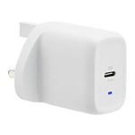 Amazon Basics 30W One-Port GaN USB-C Wall Charger For Tablets & Phones With Power Delivery, White (non-PPS)