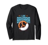 I Love Bavaria Munich Beer German Sausage Pretzel Long Sleeve T-Shirt